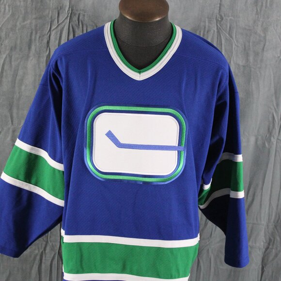 Vancouver Canucks Jersey (Retro) - CCM Vintage Series Away Blue - Men's Medium - Picture 3 of 8